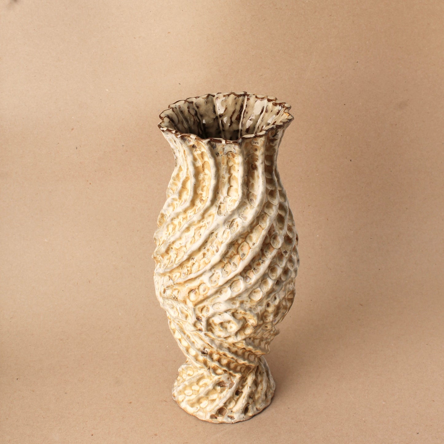 brown twist vase