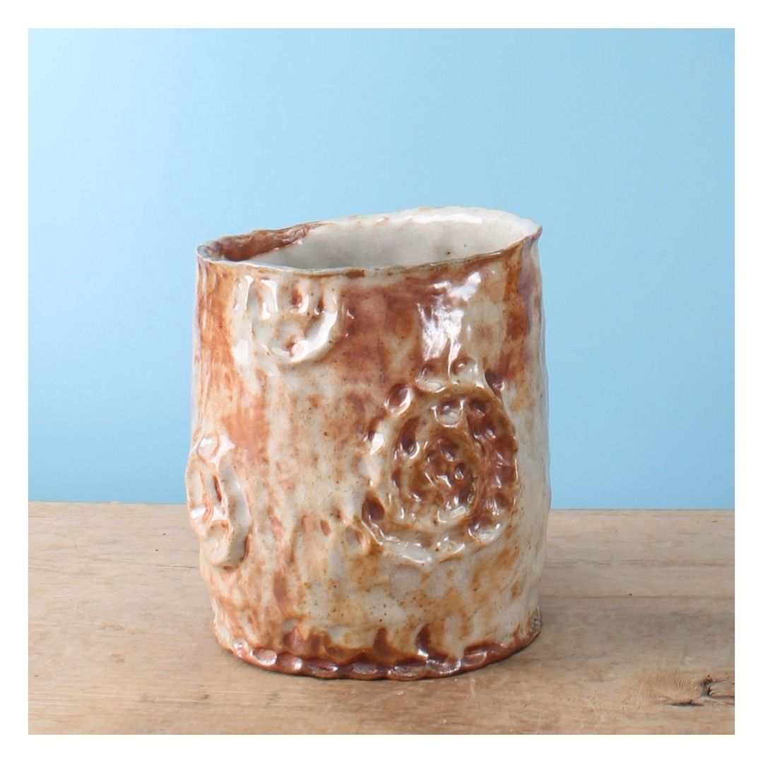 shino swirl cylinder vase