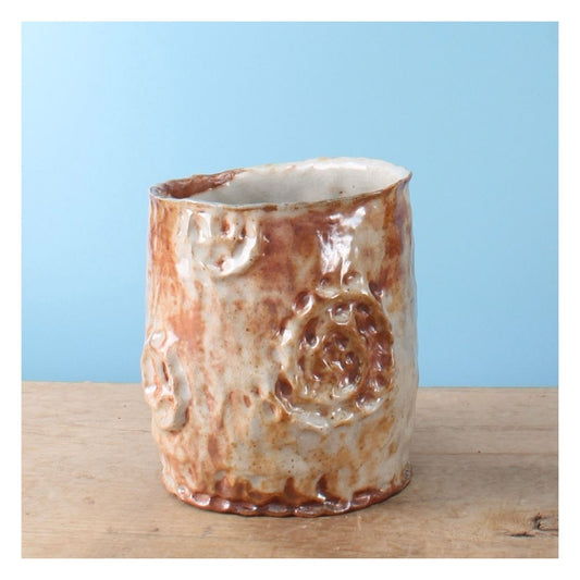 shino swirl cylinder vase