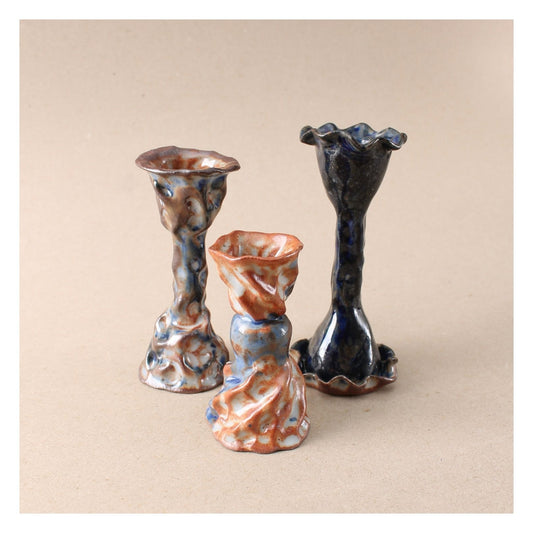blue candlestick trio