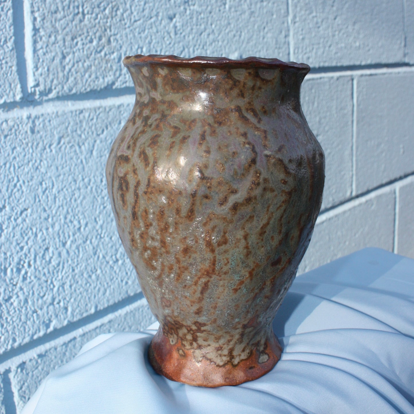 green vase
