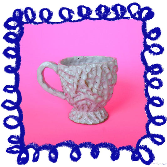 white pinch mug