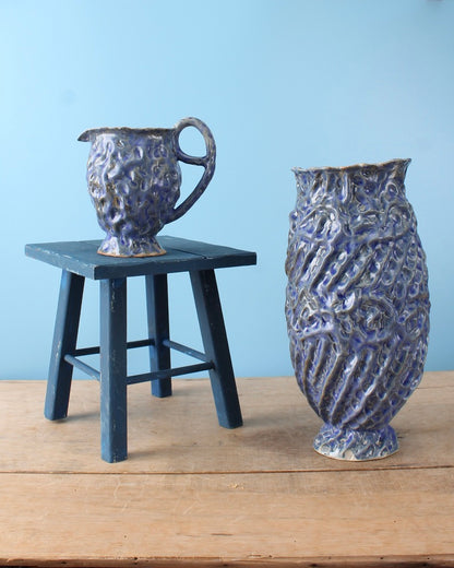 blue swirl vase