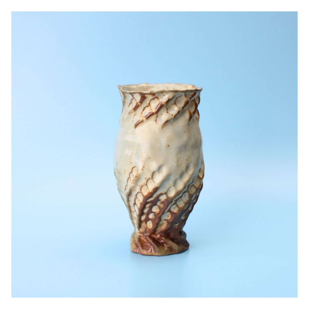 brown swirl vase