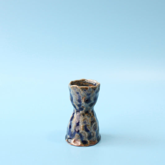 cobalt short candleholder