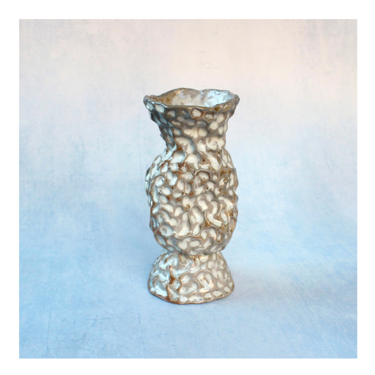 white pinched twist vase