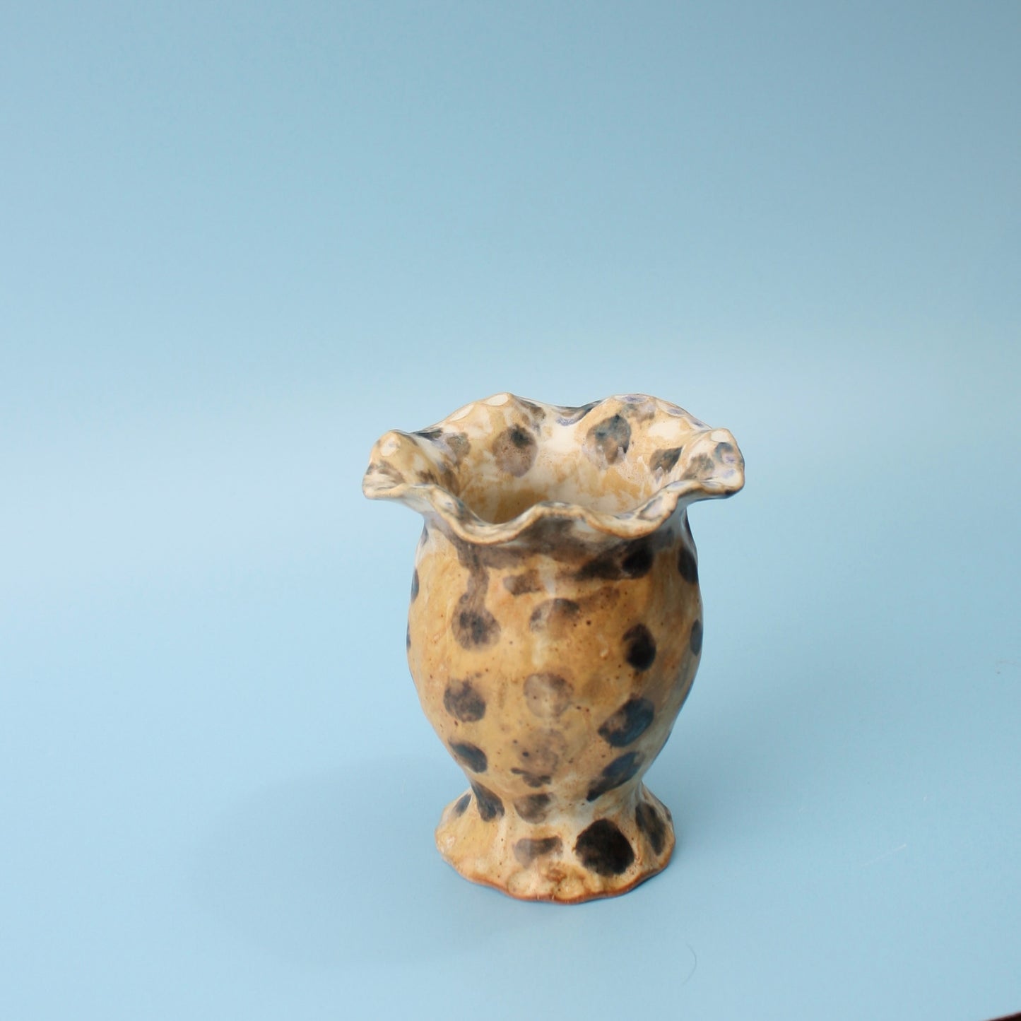 brown dot bud vase