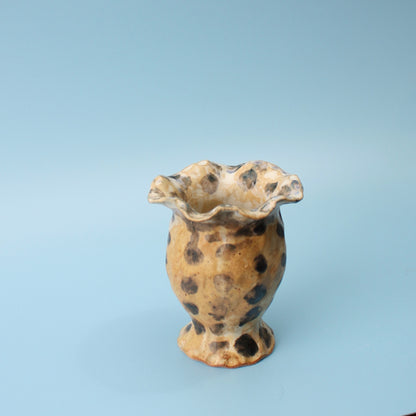 brown dot bud vase