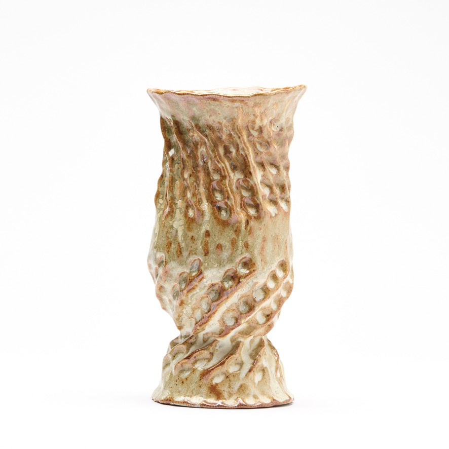 twist pinch brown vase