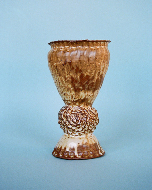 brown swirl vase