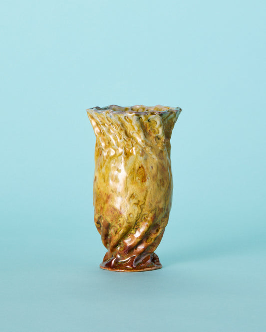 brown twist vase