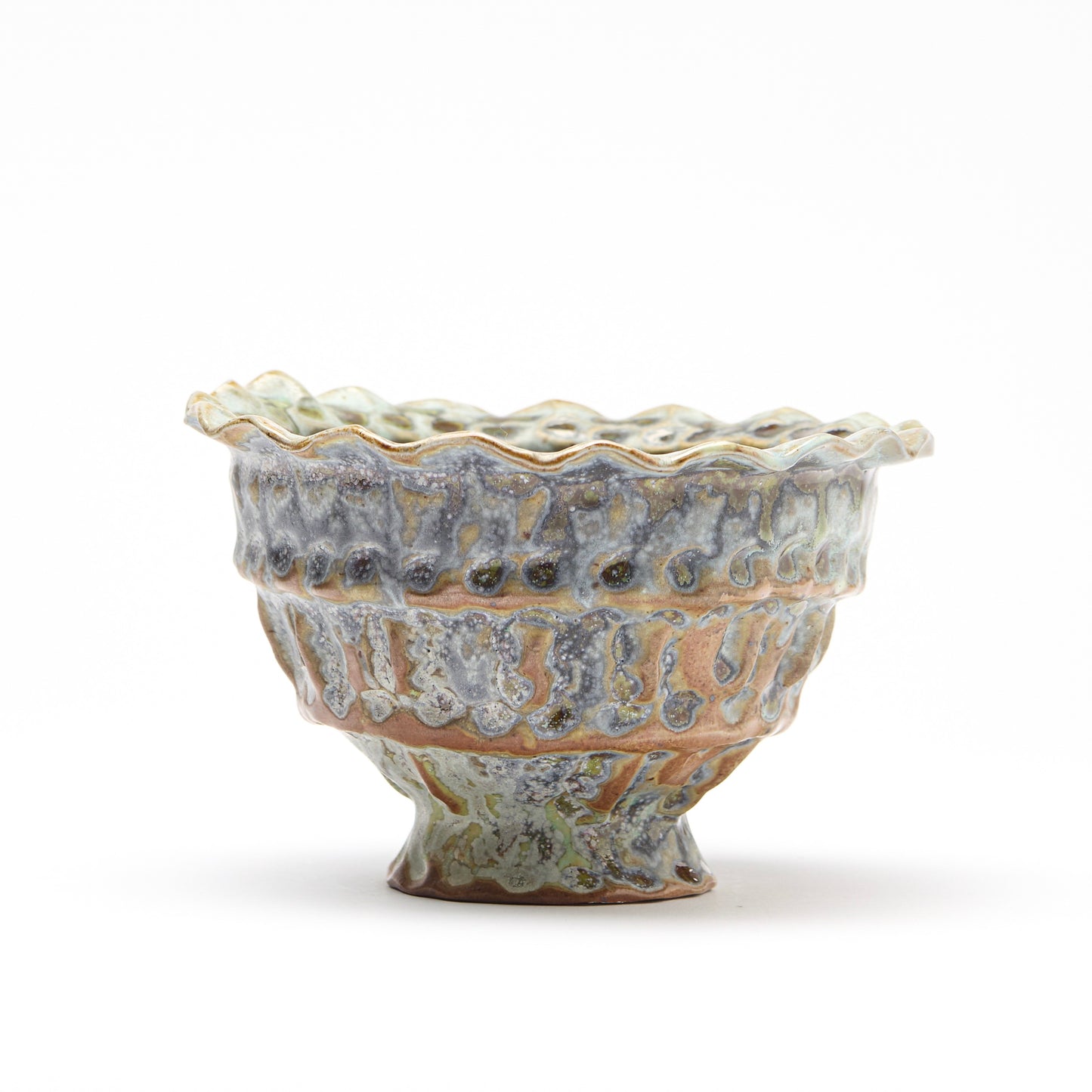 green crystal pinch bowl