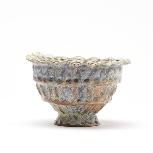 green crystal pinch bowl