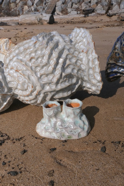 double pinched candle holder