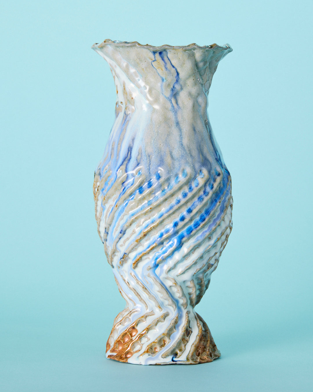 cobalt swirl vase