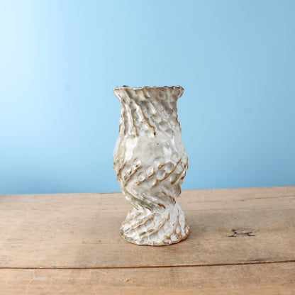white swirl vase