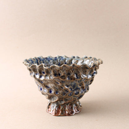 blue woodfired bowl