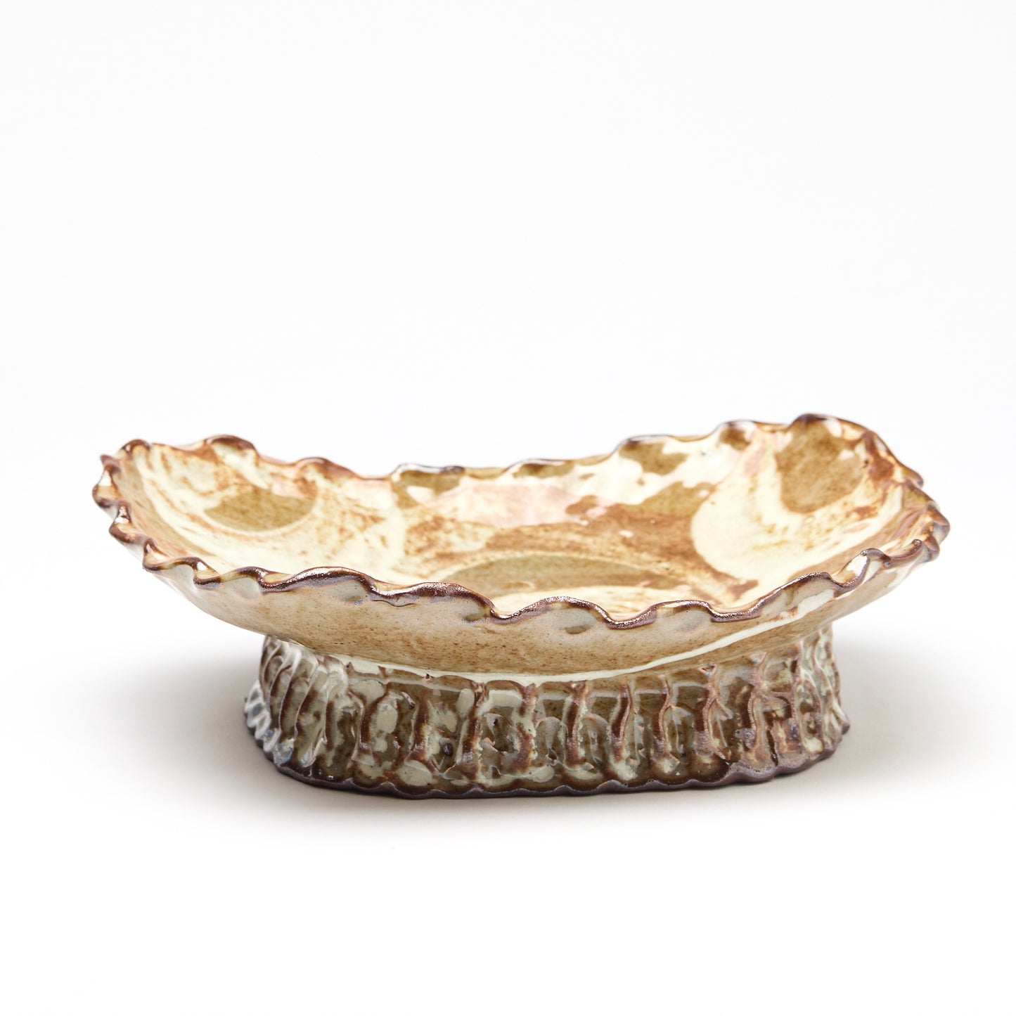 brown swirl platter