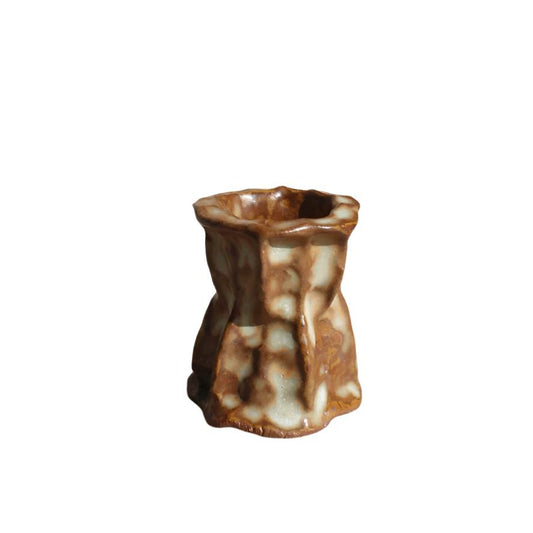 brown pinch candle holder