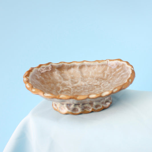 plum pedestal dish