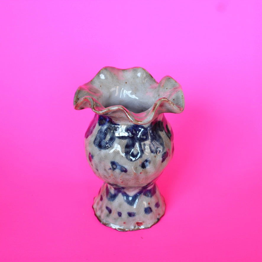 blue swirl vase