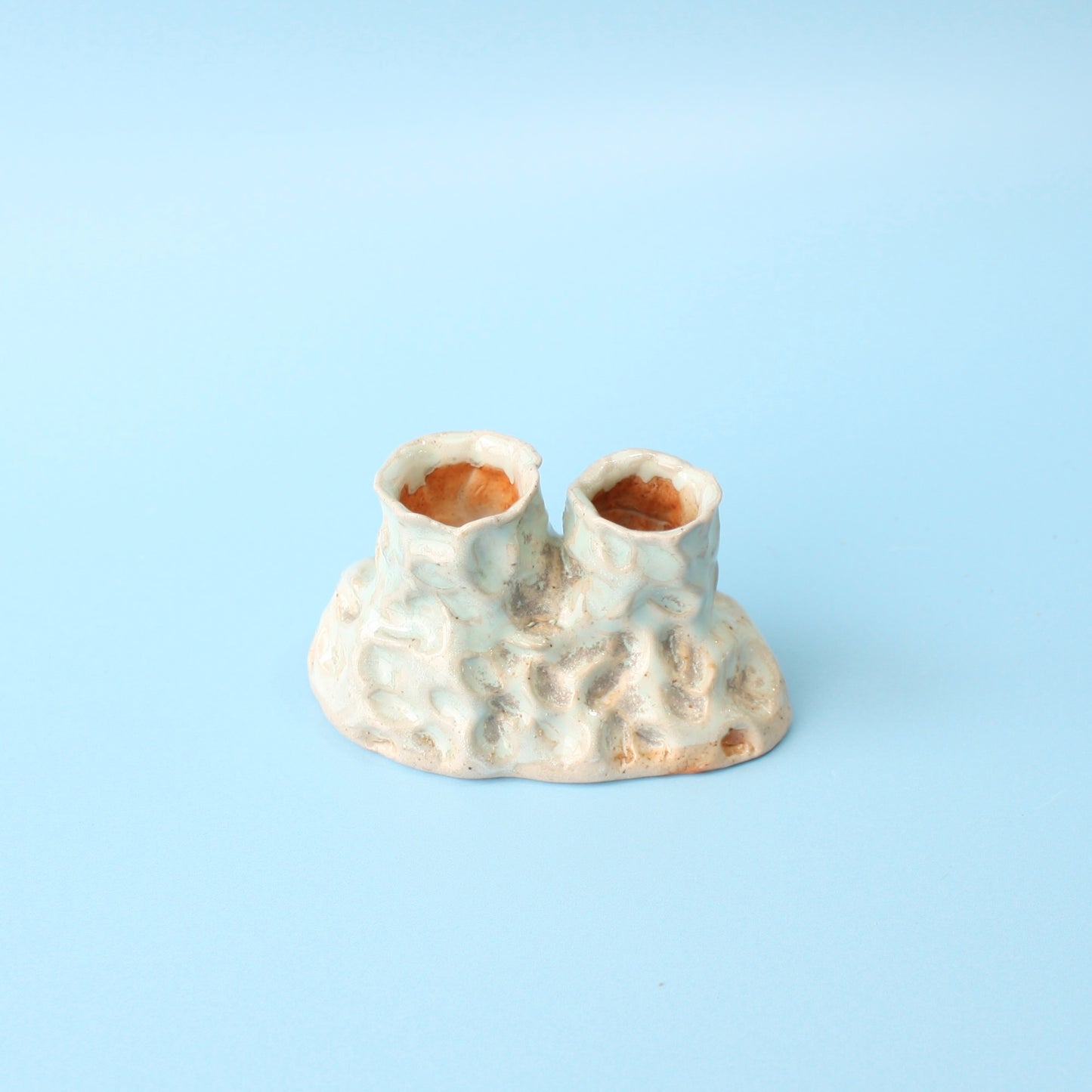 double pinched candle holder