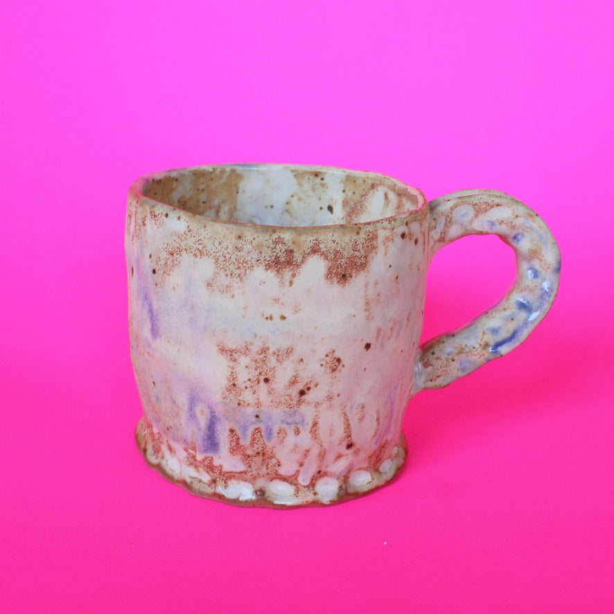 brown purple flat mug