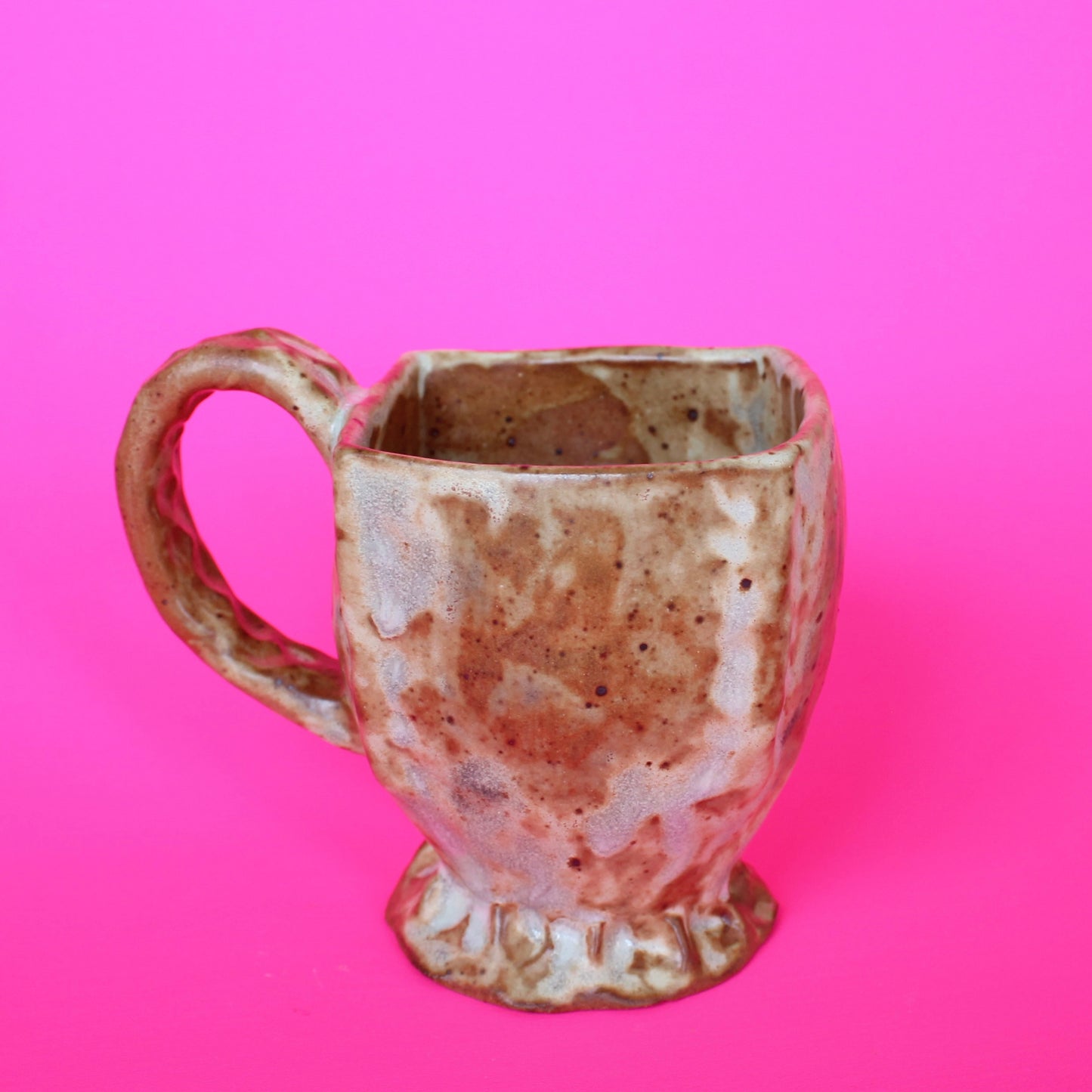 brown square mug