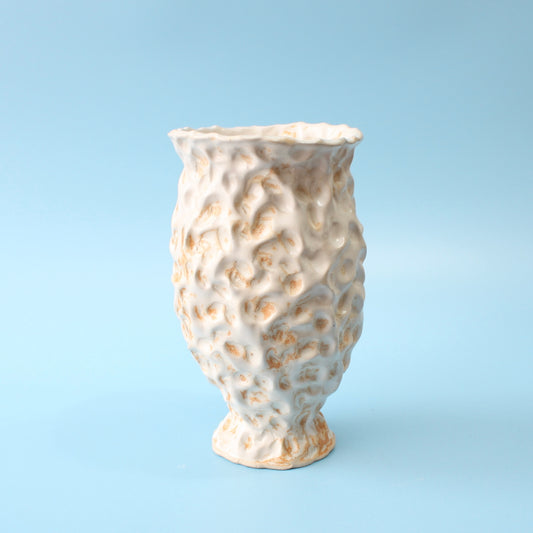 white pinch vase