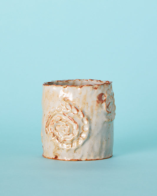 shino swirl cylinder vase