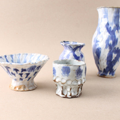 cobalt drip woodfired bowl