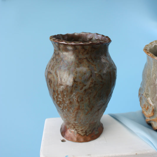green vase