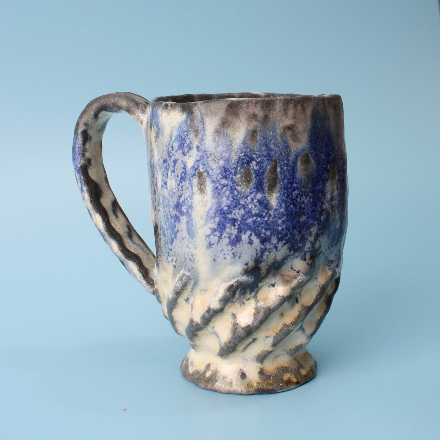 blue drip mug