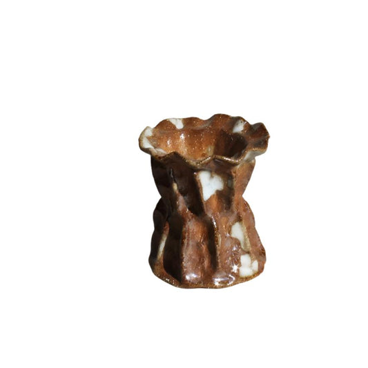 brown pinch candle holder