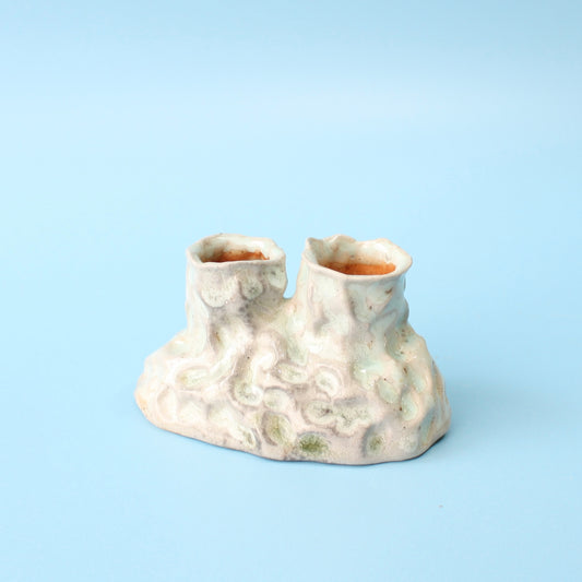 double pinched candle holder