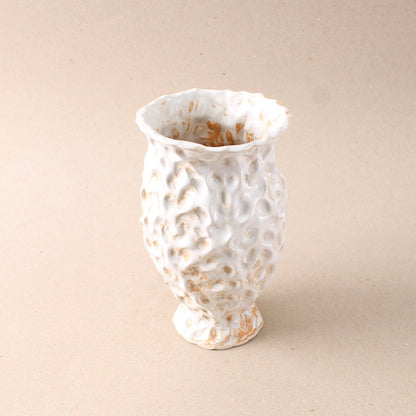 white pinch vase